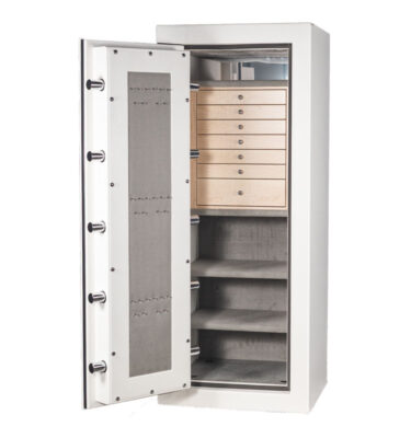 Uncle Buck - (Left Swing) C54 Jewelry Safe in Textured White