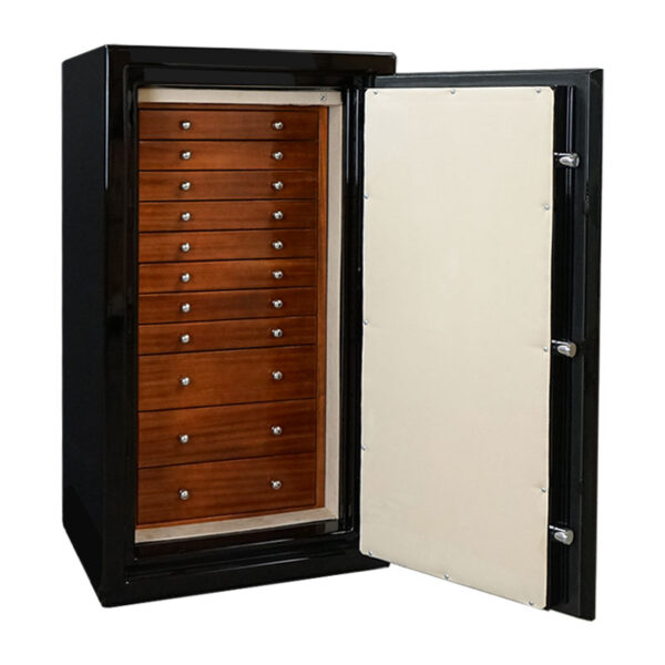 Amethyst Jewelry Safe in Onyx and Mahogany