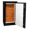 Amethyst in Onyx, 11 Drawers in Mahogany, Champagne Microsuede, Satin Chrome Hardware