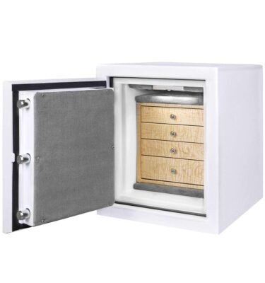 Connecticut - C15 (Left Swing) Jewelry Safe in Textured White