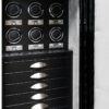 Amethyst in Onyx with Satin Chrome Hardware, Silver Mist Microsuede, 7 Blackwood Drawers and 6 Watch Winders