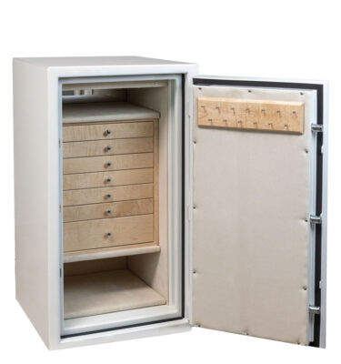 David - Amethyst Jewelry Safe in Alabaster