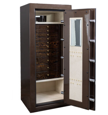 Bernadette - Emerald Jewelry Safe in Chocolate Metallic