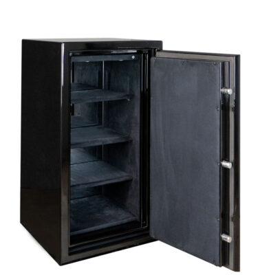 Amethyst in Onyx with Satin Chrome, 3 Ebony Shelves - Dragon