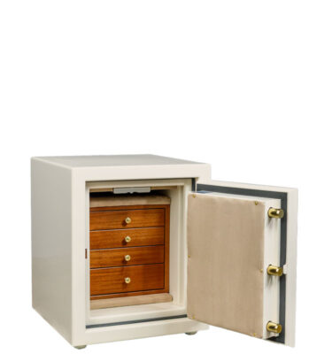 Harvey - Topaz Small Jewelry Safe in Warm Cream