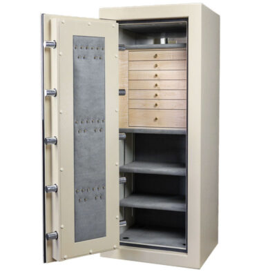 Aria - C54 (Left Swing) Jewelry Safe in Textured Parchment