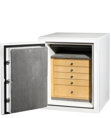 Amelia - C21 (Left Swing) Jewelry Safe in Textured White