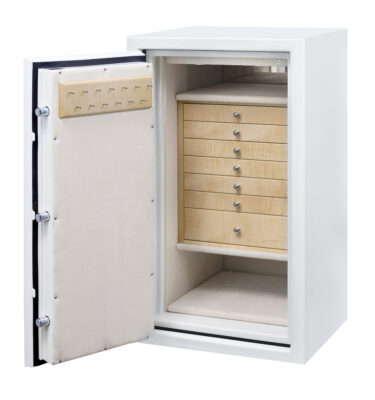 David - Amethyst (Left Swing) Jewelry Safe in Alabaster