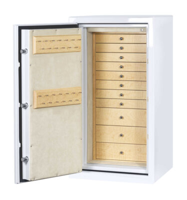 Joe - Amethyst (Left Swing) Jewelry Safe in Alabaster