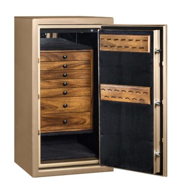 Julie Ann - Amethyst Jewelry Safe in Bullion Gold