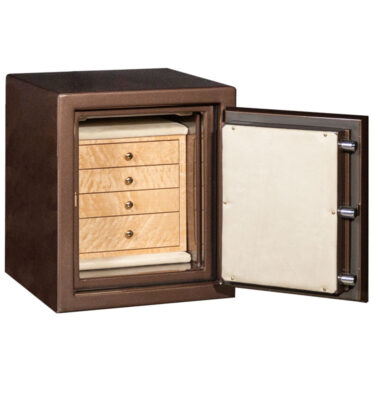 Lupe - Topaz Jewelry Safe in Chocolate Metallic