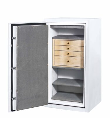 Glen - C34 (Left Swing) Jewelry Safe in Textured White