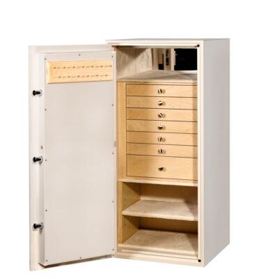 Gibbs - Amethyst (Left Swing) TL15 Jewelry Safe in Warm Cream