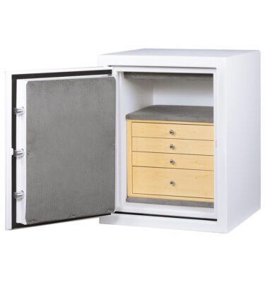 Bingo - C21 (Left Swing) Jewelry Safe in Textured White