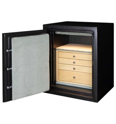 Debbie - C21 (Left Swing) Jewelry Safe in Textured Black