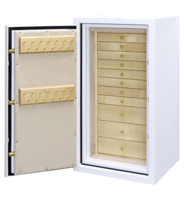 Helena - Amethyst (Left swing) Jewelry Safe in Alabaster