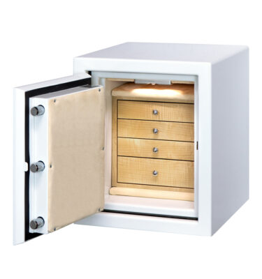 Woody - Topaz (Left Swing) Jewelry Safe in Alabaster