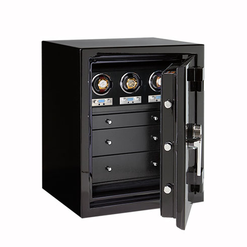 Sapphire in Onyx with Chrome, Blackwood, 3 Watch Winders