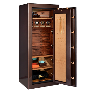 Emerald, Large/Tall Brown Jewelry Safe With Drawers Watch Winders For Home