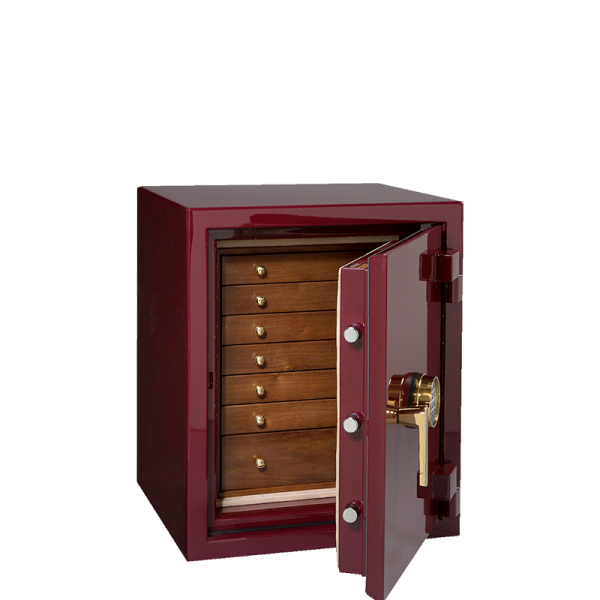 Topaz, Compact Pink Jewelry Safe With Drawers For Home